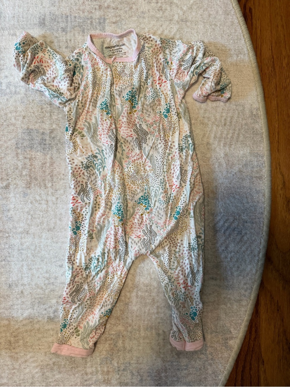 Magnetic Me Pink Floral Print Baby One-Piece